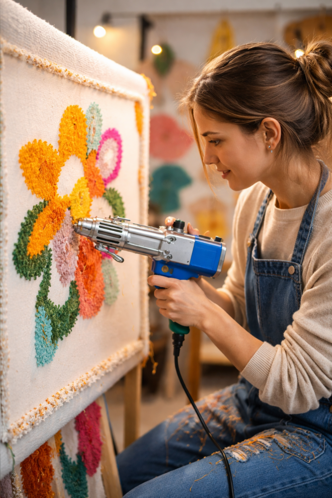 Atelier de création d'œuvre avec la technique du tuft ou inventer de beaux motifs textiles